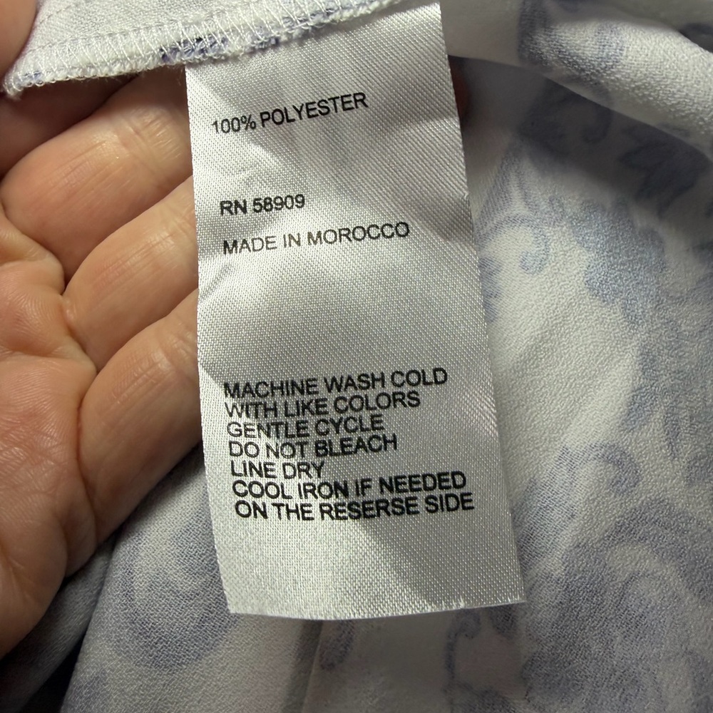 Alex Marie Wren Blue Scroll Floral Button Front Blouse Size Small. - Picture 7 of 7